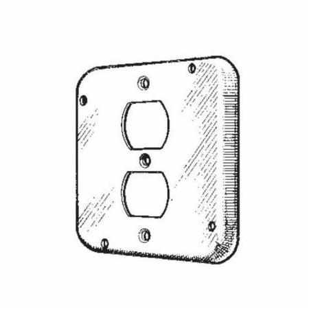 MULBERRY Electrical Box Cover, Square, Steel, Duplex Receptacle and Raised 11502